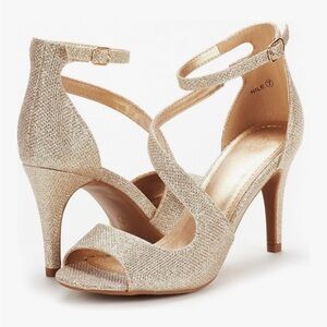 Dream Pairs Glittering Gold Heels (Worn once)